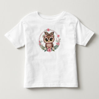 Floral Owl Princess Toddler T-Shirt