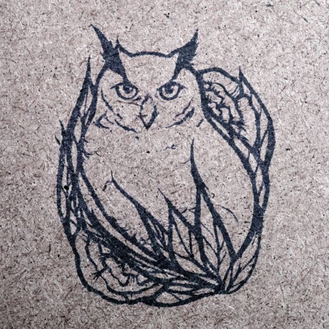 Floral Owl Rubber Stamp (Creator Uploaded)