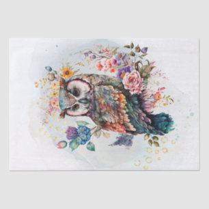 Floral Owl Tissue Paper