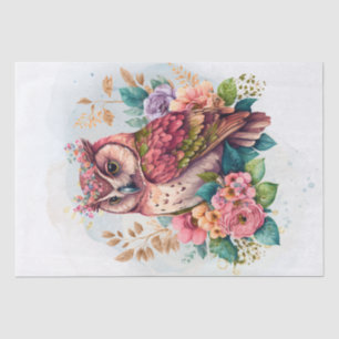 Floral Owl Tissue Paper