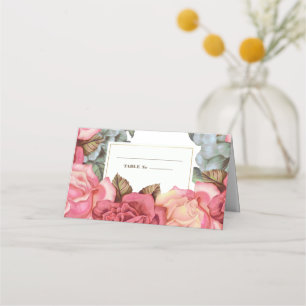 Floral Painting Anniversary Table Place Cards