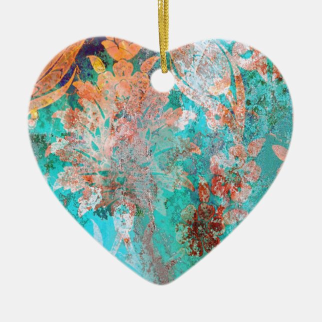 Floral Painting Ceramic Tree Decoration (Front)