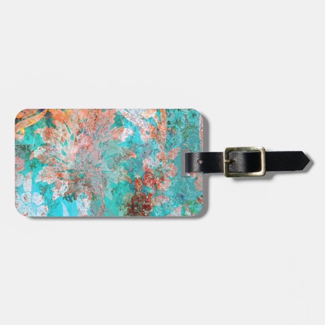 Floral Painting Luggage Tag (Front Horizontal)