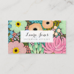 Floral Painting Stylist Appointment Cards
