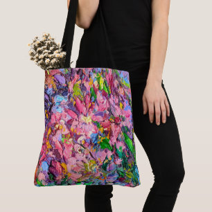 Floral Painting Tote - See Back Bag