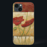 Floral Painting with Visible Brush Strokes iPhone 13 Case<br><div class="desc">The brush strokes are visible in this floral painting by Chariklia Zarris. Two red flowers sit in the middle of the piece with grass on the bottom and a few leaves floating at the top. A whimsical scene that would make a great gift!</div>