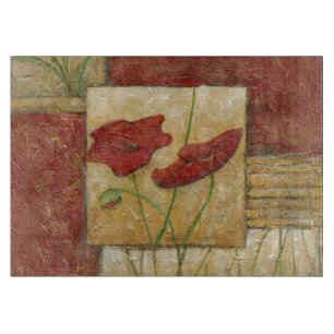 Floral Painting with Visible Brush Strokes Cutting Board