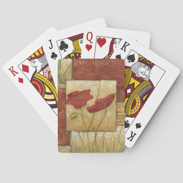 Floral Painting with Visible Brush Strokes Playing Cards (Back)