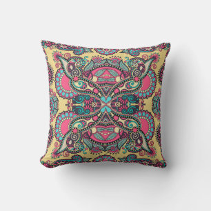 Floral Paisley Bandanna: Traditional Ornamental Cushion