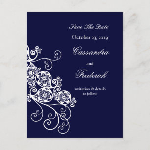 Floral Paisley Elegant Vintage Chic Save The Date Announcement Postcard