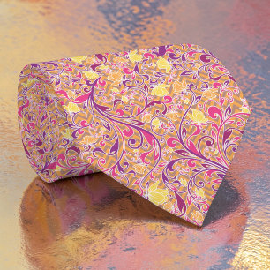 Floral Paisley Pattern Custom Necktie