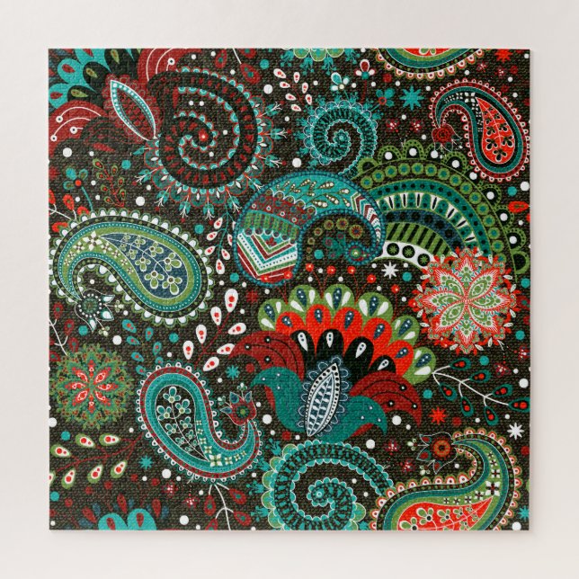 Floral paisley: seamless pattern elements. jigsaw puzzle (Vertical)