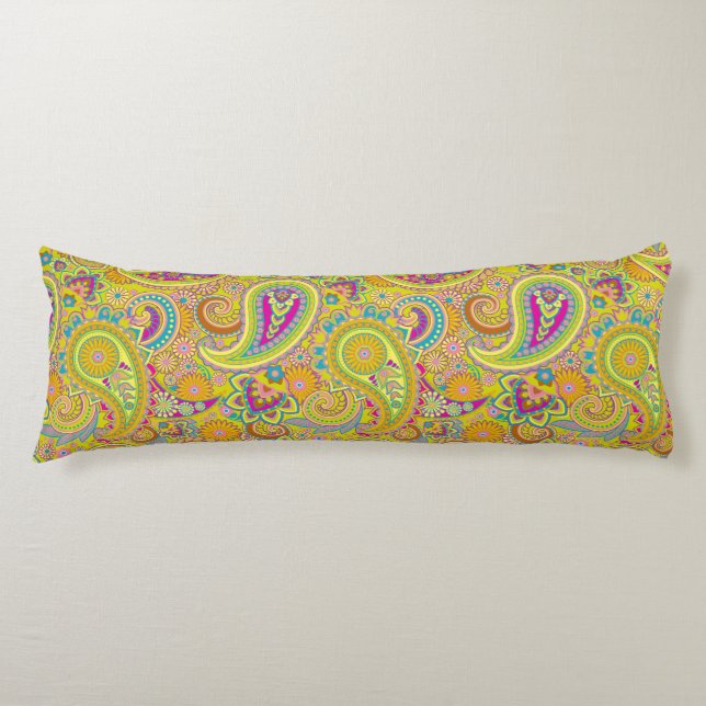Floral Paisley seamless pattern I + your ideas Body Cushion (Front)
