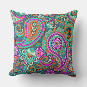 Floral Paisley seamless pattern II + your ideas Outdoor Cushion
