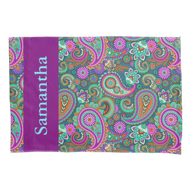 Floral Paisley seamless pattern II + your ideas Pillowcase (Front)