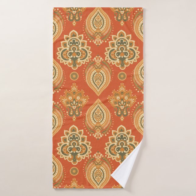 Floral paisley seamless pattern. illustration in A Bath Towel (Bath Towel)