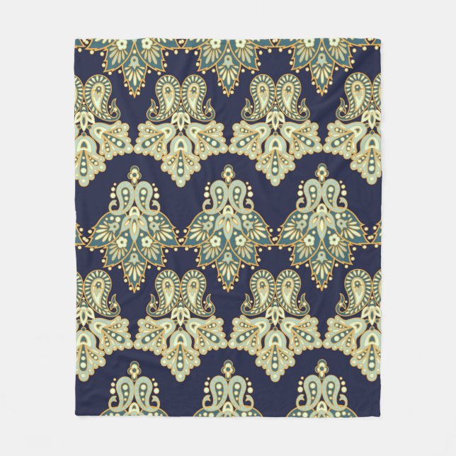 Floral paisley seamless pattern. illustration in A Fleece Blanket (Front)