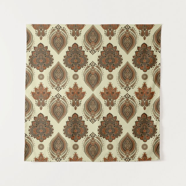 Floral paisley seamless pattern. Vintage illustrat Tapestry (Front)