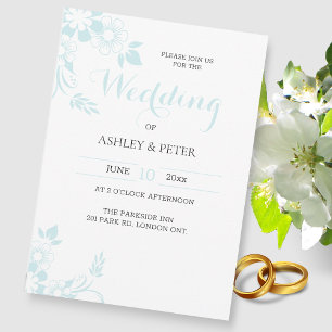 Floral Pale Blue Wedding Invitation