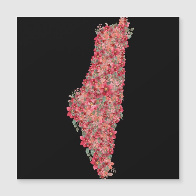 Floral Palestine map art-freedom for palestinians  (Front)