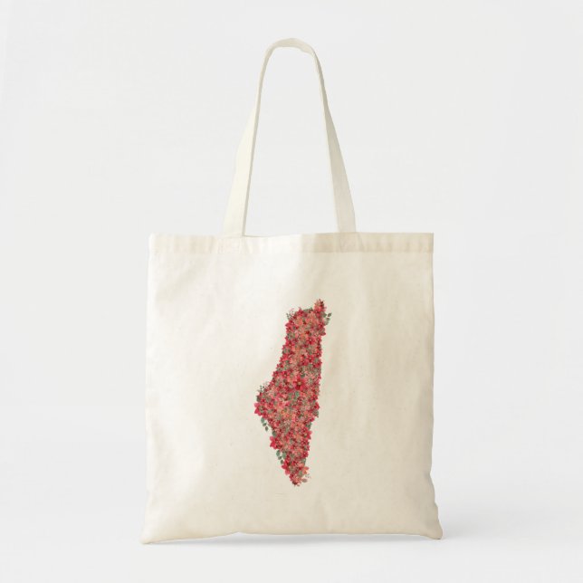 Floral Palestine map art-freedom for palestinians  Tote Bag (Front)