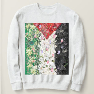 Floral Palestine Map - Free Palestine Map T-shirt  Sweatshirt