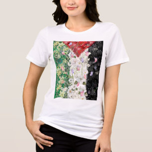 Floral Palestine Map - Free Palestine Map T-shirt Tri-Blend Shirt