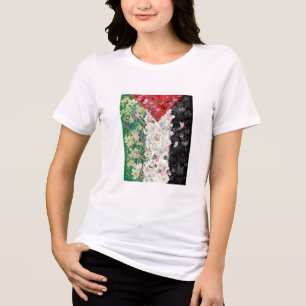 Floral Palestine Map - Free Palestine Map T-shirt  Tri-Blend Shirt