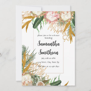 Floral Palm Leaf Invitation