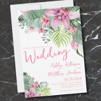 Floral Palm Leaves Tropical Wedding