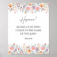 Floral Palm Sunday Scripture Print | Hosanna Bible