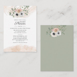 Floral Pampas Grass Eucalyptus Baby Shower Invite