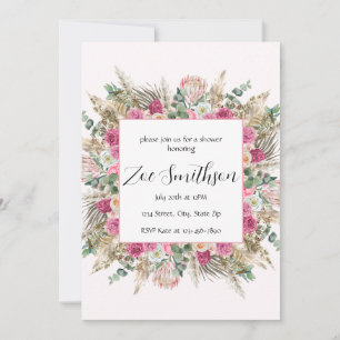 Floral Pampas Grass Invitation
