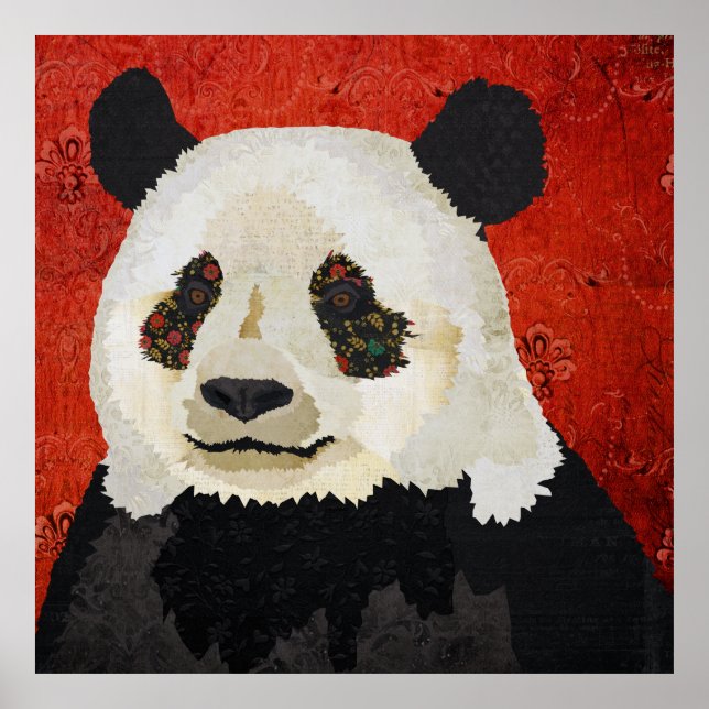 Floral Panda Art Poster (Front)