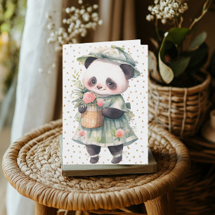 Floral Panda Birthday Card
