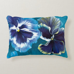 Floral pansy fine art pillow