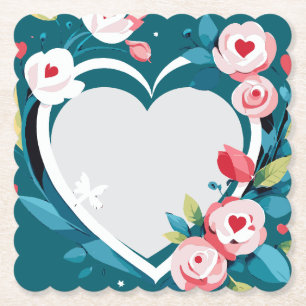 floral paper coaster