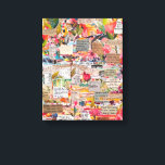 Floral Paper Collage Mixed Media Canvas Print<br><div class="desc">A fun, colourful and whimsical mixed media floral design done with torn and cut paper. This whimsical canvas is perfect for a doctors, therapy, counseling, dentist office and more and sure to bring smiles. We all need a little colour in our life. I hope it makes you happy . ....</div>