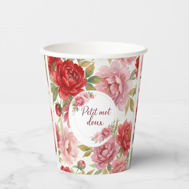 Floral Paper Cups Sweet Little Note (Front)