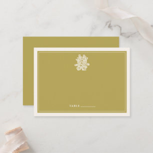 Floral Paper Cut Double Happiness Chinese Wedding Place Card