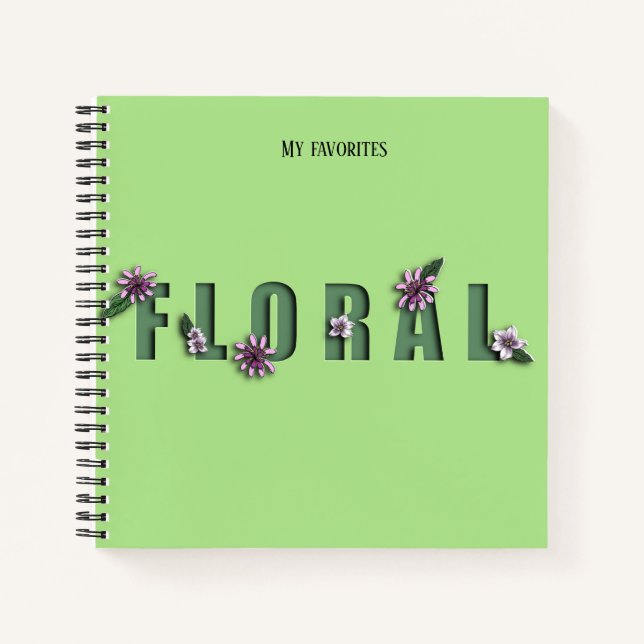 Floral «paper-cut» duo Sketch/line Notebook (Front)
