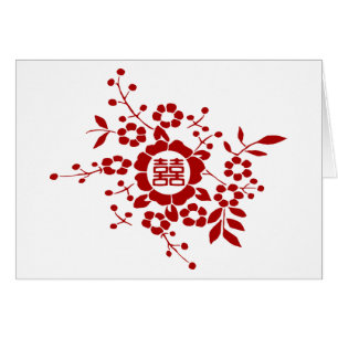 Floral Paper Cuts - White Double Happiness