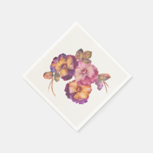 Floral Paper Napkins Pansy  (Set of 50)