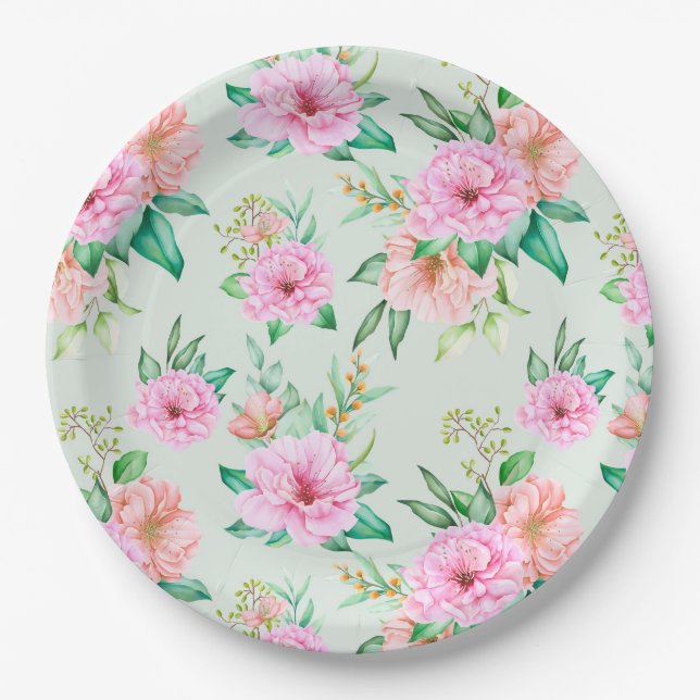 Floral Paper Plate (Front)