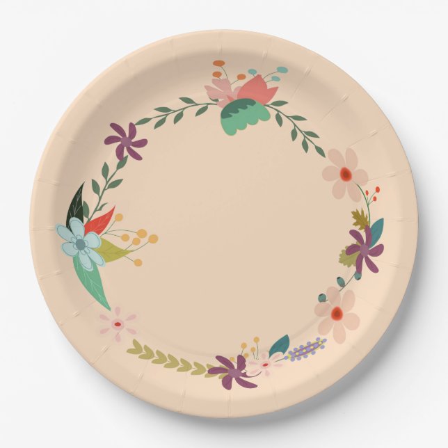 Floral Paper Plate (Front)