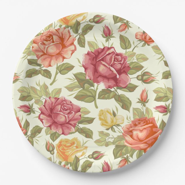 Floral Paper Plate (Front)