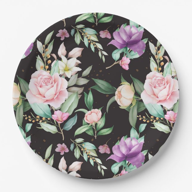 Floral Paper Plate (Front)