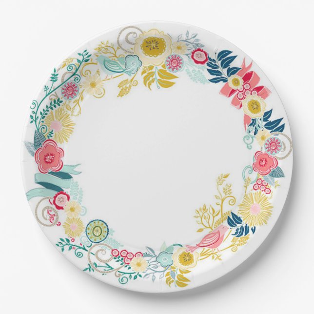 Floral Paper Plate (Front)
