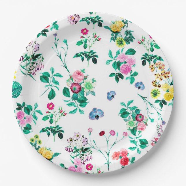 Floral Paper Plate (Front)