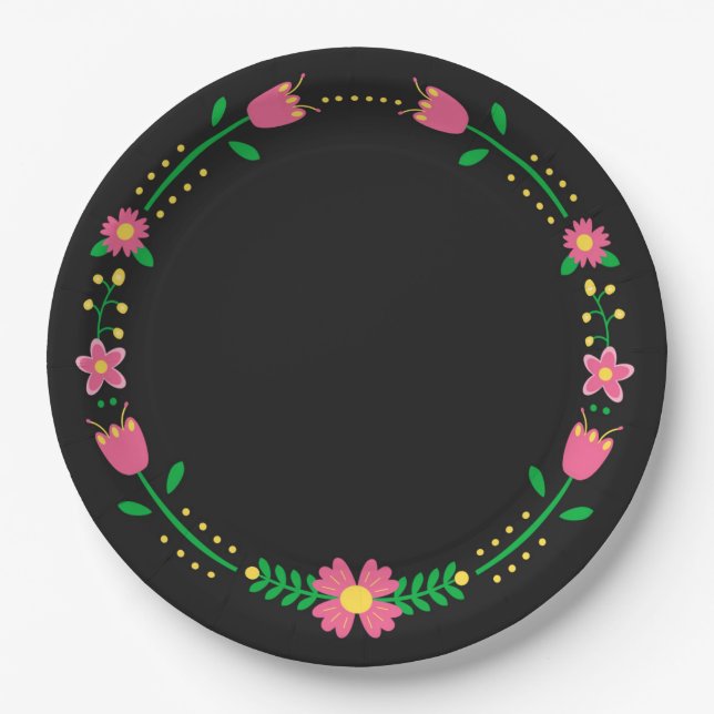 Floral Paper Plate (Front)